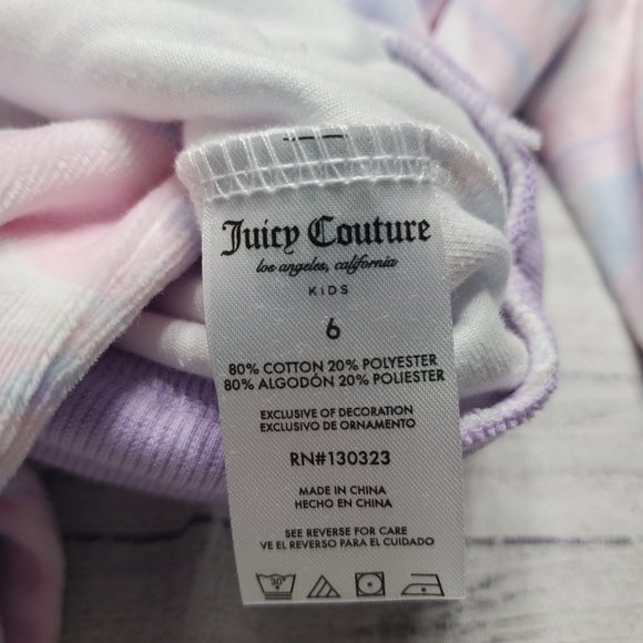 Juicy Couture Girls Track Suit Size 6 Pink, Purple, White Tye-dye - Picture 4 of 13